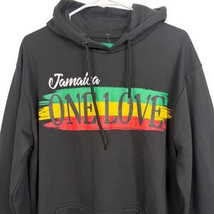 NWT Sun Stylin Jamaica One Love Hoodie Men XXL Black‎ Rasta Reggae Bob Marley